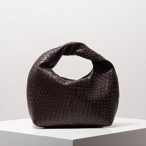 Elegant Brown Woven Handbag